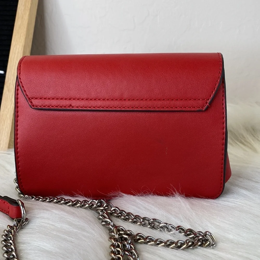 BCBG Red Mini Purse Chain Strap Handbag - Picture 4 of 14